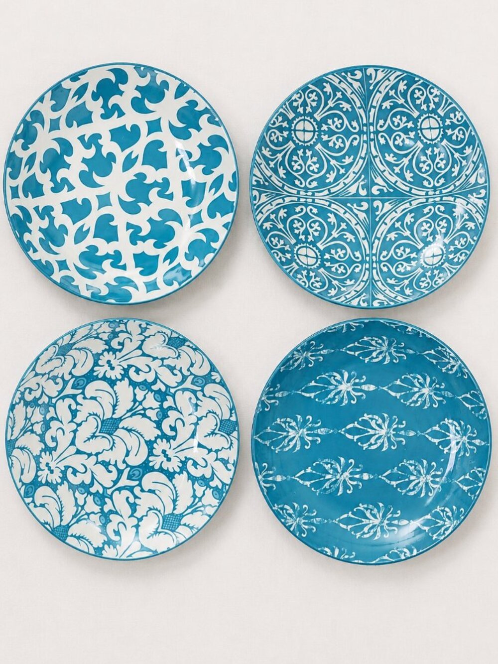 Geoff Tygret Pasta Bowl Set of 4 Certified International Coastal Teal White